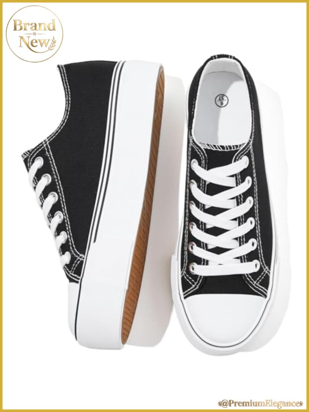 Women's Platform Sneakers Canvas Lace Up Non-Slip Casual Walking Shoes